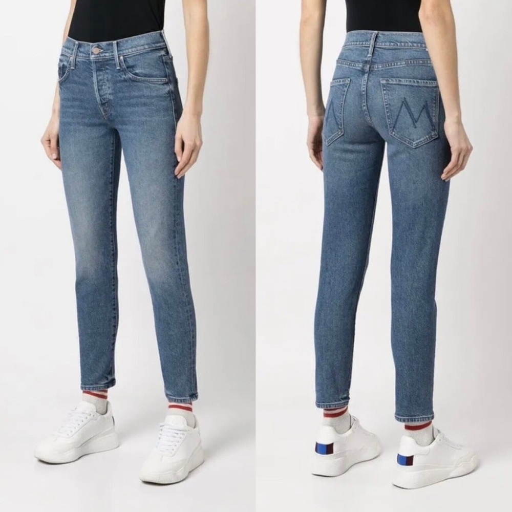 MOTHER Jeans The Stinger Flood Jeans Crate Digger Button fly Mid rise
